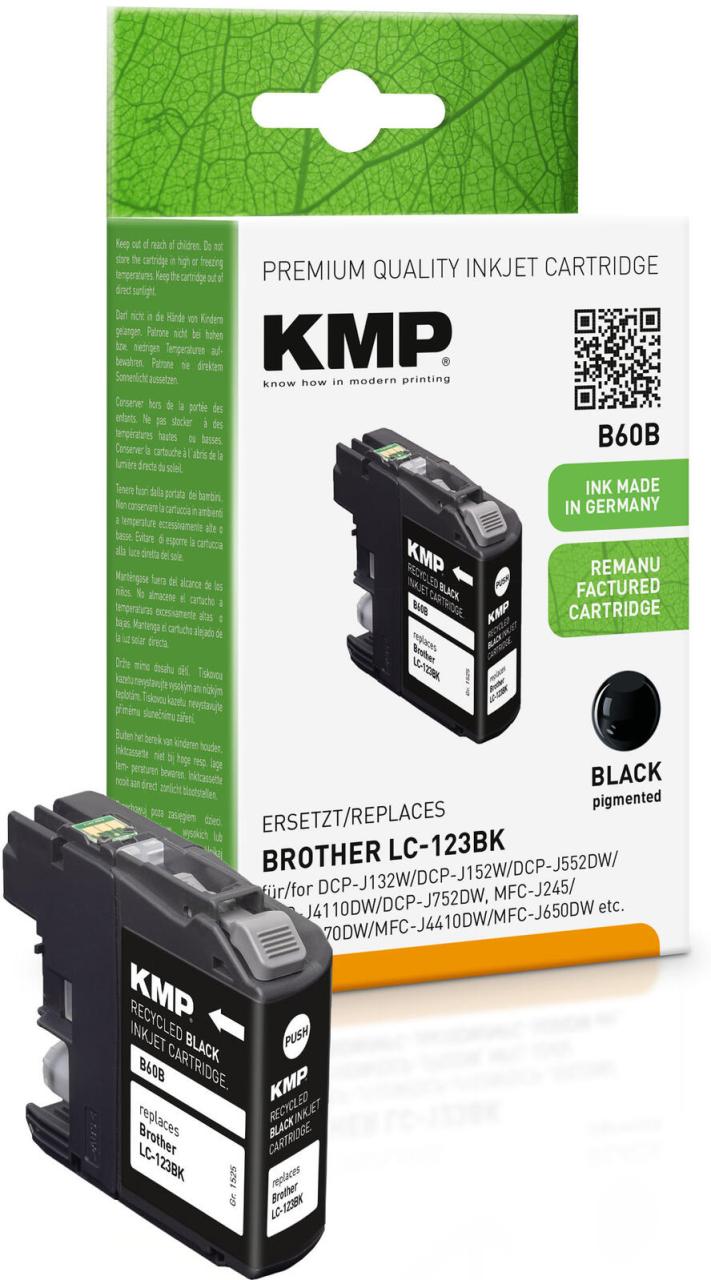 KMP Druckerpatrone B60B schwarz kompatibel zu brother LC-123BK von KMP