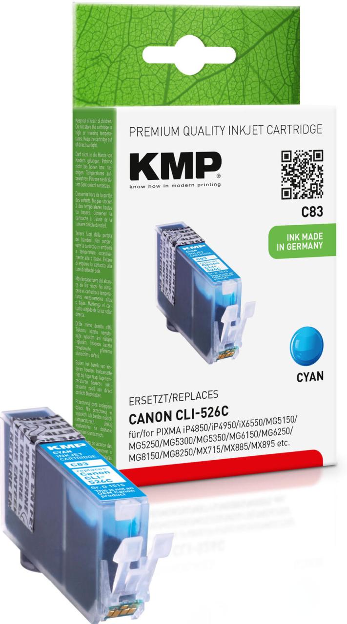 KMP Druckerpatrone C83 cyan kompatibel zu Canon CLI-526 C von KMP