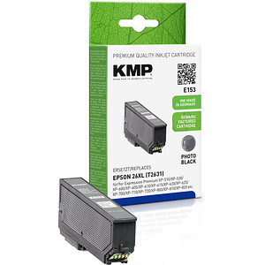 KMP E153  Foto schwarz Druckerpatrone kompatibel zu EPSON 26XL / T2631XL von KMP
