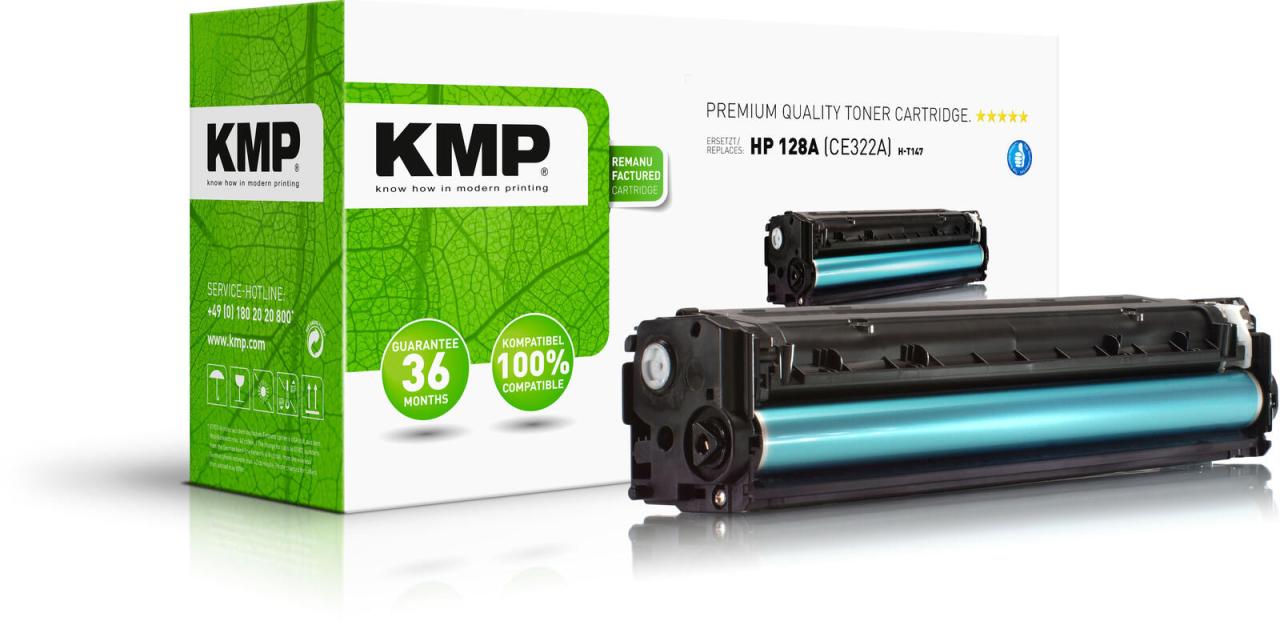 KMP Toner H-T147 gelb kompatibel zu HP 128A (CE322A) von KMP