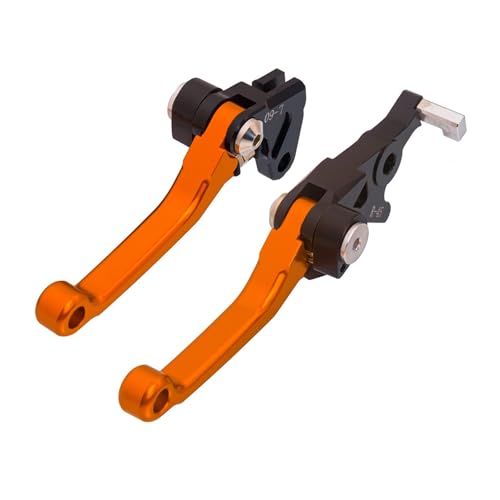 Motorbremse Kupplungshebel 3-Finger Motocross Drehgriffe kompatibel mit Kawasaki KLX250 1998-2007 Kompatibel mit Suzuki 250SB 2002-2006(Orange) von KNAVOPLEX