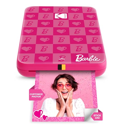 Barbie x Kodak Step Slim Wireless Sofort tragbarer Fotodrucker – Vollfarbige Drucke in Zink 2x3” Aufkleber-Rückseitenfotos von iOS- und Android-Geräten über Bluetooth in der App – Ikonischer Stil von KODAK