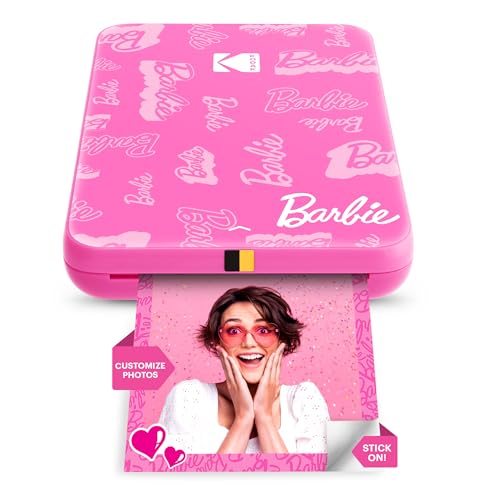 Barbie x Kodak Step Slim Wireless Sofort tragbarer Fotodrucker – Vollfarbige Drucke in Zink 2x3” Aufkleber-Rückseitenfotos von iOS- und Android-Geräten über Bluetooth in der App – Signaturstil von KODAK