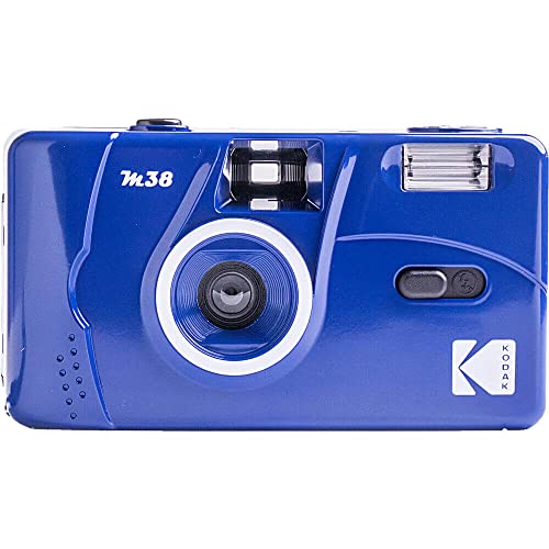 KODAK DA00238 - KODAK M38-35mm Wiederaufladbare Kamera, Hochwertiges Objektiv, Integrierter Blitz, AA-Batterie - Blau von KODAK
