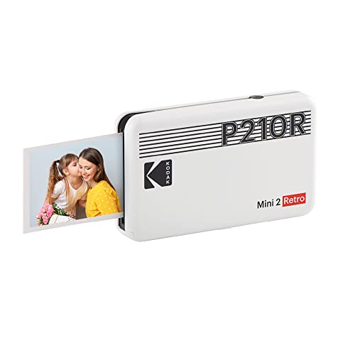 KODAK Mini 2 Retro 4PASS Mobiler Fotodrucker (5,3x8,6cm) - Weiß von KODAK