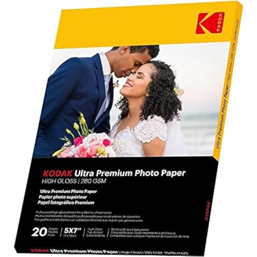 KODAK Ultra Premium Photo Paper - Glänzendes Fotopapier, Pack mit 20 Blättern, Format 13x18 cm, 280 g/m², Tintenstrahldruck, Ideal für Alben und Bilderrahmen von AgfaPhoto