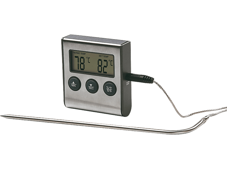 KOENIC KTM-1003 Bratenthermometer mit Timer / Countdown & Alarm, Magnet (230 mm) von KOENIC