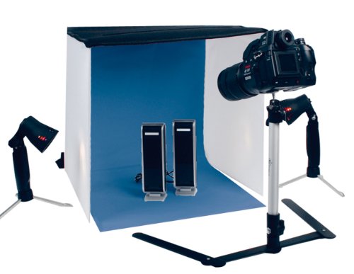 König Mini Fotostudio (2 Lichtstative mit Lampen, 1 Tasche, 1 Kamerastativ) von KÖNIG