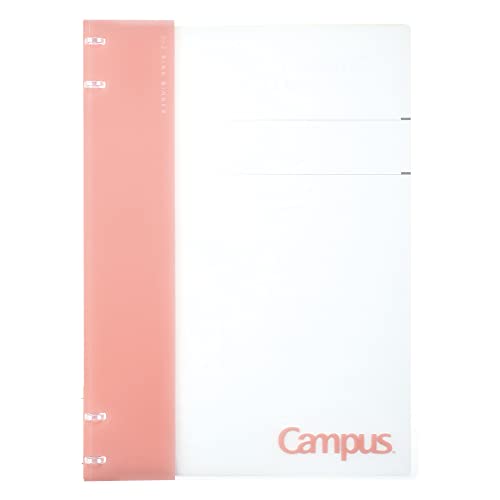 Kokuyo Campus Nachfüllbares Notizbuch, A4, 2 x 2, schmales Ringbuch, Notizbuch mit anpassbarer Titelseite, 40 Blatt Kapazität, Geeignet für 30 Löcher Loseblattpapier, Rosa (RU-NP174P) von KOKUYO