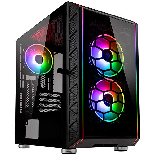 KOLINK Citadel Glass SE ARGB Micro-ATX Gehäuse Tempered Glass, 3X 120mm Lüfter vorinstalliert, RGB-LED-Beleuchtung (3X ARGB-Lüfter vorinstalliert) von KOLINK