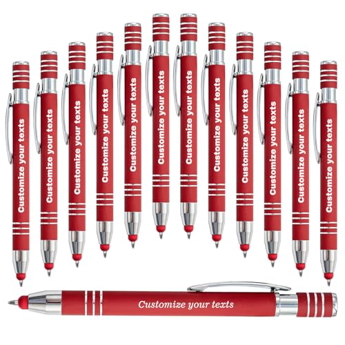 KOLOWKO Personalisierte 2 in 1 Stylus-Stift, bis zu 1000 Bulk benutzerdefinierte Stifte, um Ihren Namen, Text, Nachricht 2 in 1 Kugelschreiber für Business, Graduierung, Jubiläum zu schreiben von KOLOWKO