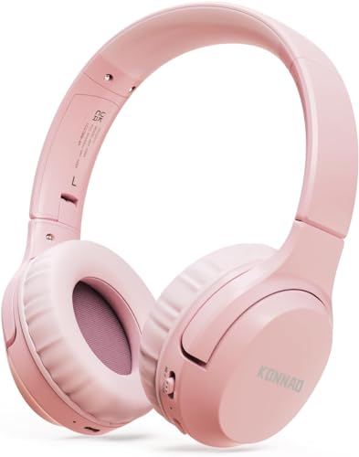 KONNAO Kinder Kopfhörer Wireless 60H, Faltbare On Ear Kopfhörer mit MIC, Lautstärkebegrenzer 85dB/94dB Drahtlose Kopfhörer, Over-Ear Kopfhörer für Kinder Erwachsene Schule Online Class Reisen von KONNAO