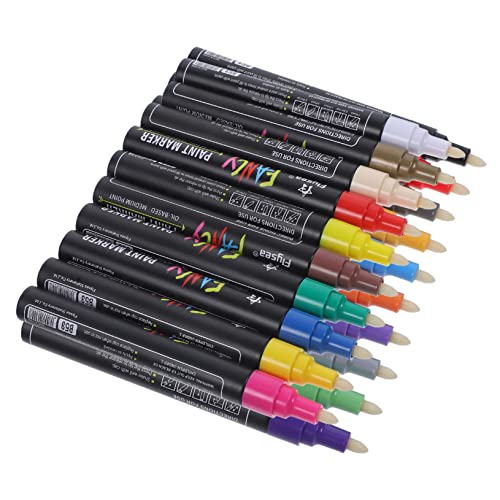 KONTONTY 20St Schnell trocknender Lackstift Farbe auf Ölbasis Farbstifte Lackmarker für Holz Farbmarker Steine ​​zum Bemalen Farbmarkierungen für Metall Ölstift Acrylstifte Aluminiumstange von KONTONTY