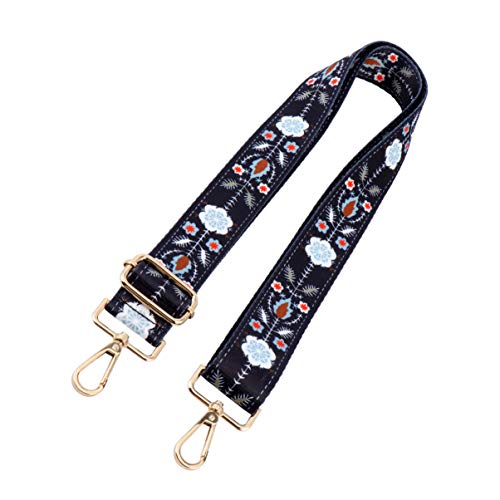 KONTONTY Diagonaler Taschengurt Leichensack Taschenriemen Kette Handtaschen Beutel Bag Straps taschengürtel Schultergurt Handtasche Gürtelschlaufe Tragetasche ersetzen Baumwolle Black von KONTONTY