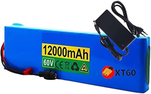 60 V 12 Ah 16S2P E-Bike-Akku, eingebauter BMS für 200 W ~ 1000 W Motor, Mountainbike, Elektroroller mit Ladegerät (XT60-Stecker) von KOQAWSC