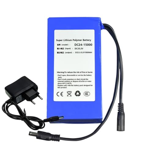 Anderson-Stecker, 24 V, 15 Ah, wiederaufladbarer Lithium-Polymer-Akku, 25,2 V, 15000 mAh, Lithium-Polymer-Akku mit großer Kapazität, geeignet für Außenbeleuchtung, Xenon-Lichter, LED-Streifen, von KOQAWSC