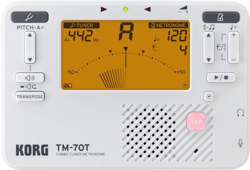 Korg TM70 Kombiniertes Metronom und chromatisches Stimmgerät – Weiß von KORG