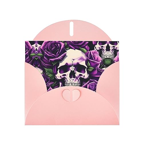 KOUUIP Many Purple Rose Skull Print Christmas Cards, 2024 Merry Christmas Cards with Envelopes for New Years Cards 6 Assorted Colors von KOUUIP