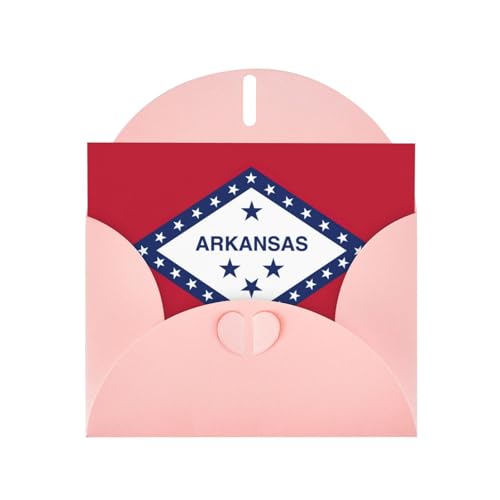 KOUUIP Weihnachtskarten mit Arkansas Staatsflagge Druck, Weihnachtskarten 2024 mit Umschlägen für Neujahrskarten, 6 verschiedene Farben von KOUUIP