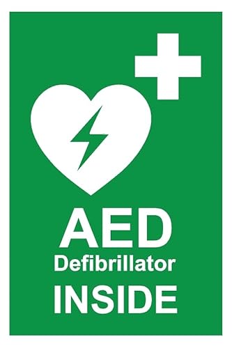 AED Automated External Defibrillator Innenschild – Selbstklebender Aufkleber (300 mm x 200 mm) von KPCM Display ltd