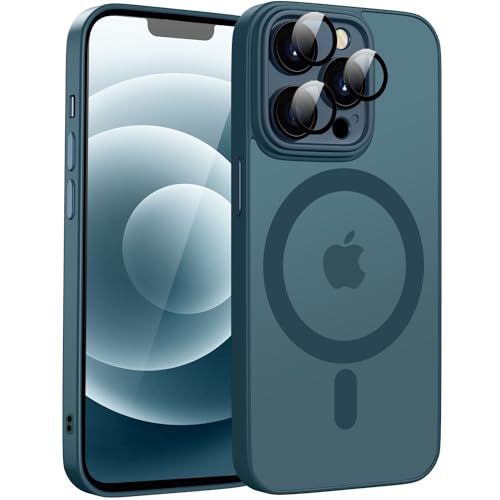 KPPIT Magnetic für iPhone 12 Pro Hülle für Magsafe, Handyhülle iPhone 12 Pro mit Magsafe Anti-Fingerabdruck-Schutzhülle Mattiert Durchscheinende iPhone 12 Pro case 6,1"- Blau von KPPIT