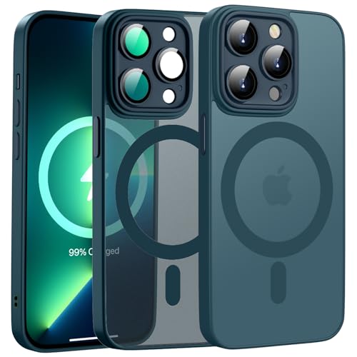 KPPIT Magnetic für iPhone 13 Pro Max Hülle für Magsafe, Handyhülle iPhone 13 Pro Max mit Magsafe Anti Fingerabdruck Schutzhülle Mattiert Durchscheinende für iPhone 13 Pro Max case 6,7"-Dunkel Blau von KPPIT