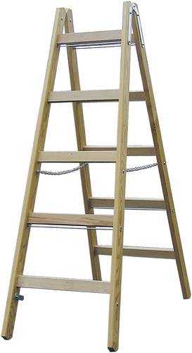 Krause 170071 Holz Stufen-Doppelleiter Arbeitshöhe (max.): 3.00m Holz DIN EN 131 7.2kg von KRAUSE