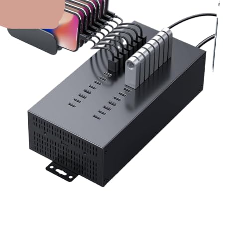 KRHQPNFN 30-Port USB2.0 Industrial Hub kompatibel mit TF SD-Kartenleser und USB-Laufwerk für Stapeldatentests und Replikation von KRHQPNFN