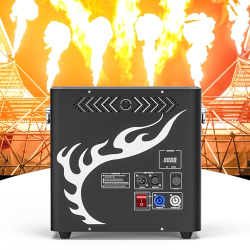 Flammenwerfer, 300W Triple Head Flammenprojektor mit Impulszünder, DMX512 Controller, DJ Jet Flame Machine für Weihnachten, Halloween, Partys und Sportveranstaltungen von KRIDERISH