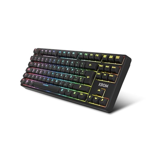 KROM Kernel PRO - Mechanische Gaming Tastatur RGB 18 Effekte, Bluetooth 5.3, 2.4 GHz und USB, TKL-Format, Schalter austauschbar, abnehmbare Abdeckung, Spanisches Layout, Farbe schwarz oder weiß von KROM