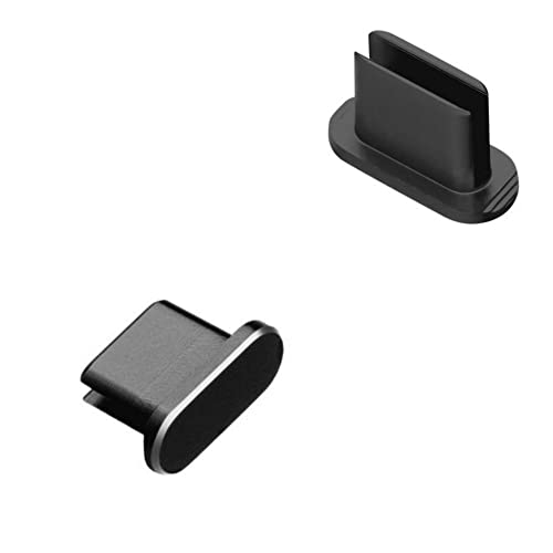 KRS - 2xDPN Staubschutz Kappe Stöpsel USB-C Schutz kompatibel für Galax. A3 A5 A7 S8 S9 S10 S20 S21 S22 S30 Z flip Huaw. P10 P20 P20 Pro P30 (Schwarz) von KRS