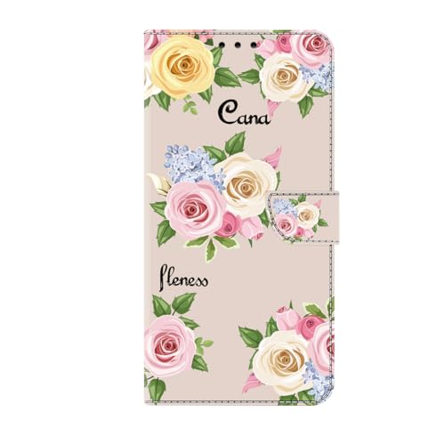 Blumen Lederhülle für iPhone 14 Plus Hülle, Flip Wallet Handyhülle Premium Leder Tasche Case Magnetische Klappbare Kartenfächern Schutzhülle für iPhone 14 Plus, Rose-2 von KRjcsfhy