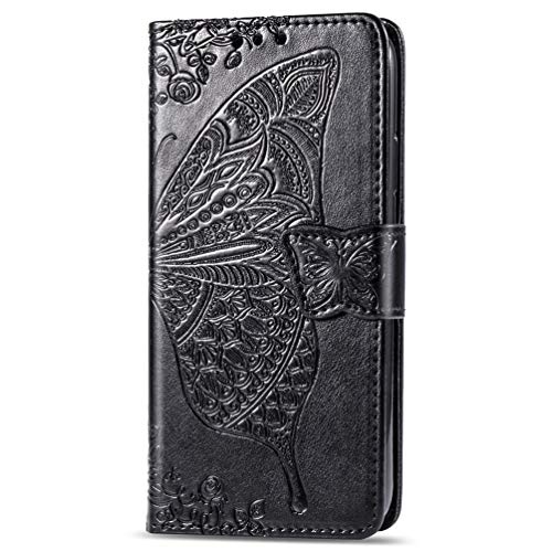 Handyhülle für Samsung Galaxy S25 Ultra Hülle Leder, für Samsung Galaxy S25 Ultra Schmetterling Klapphülle, Galaxy S25 Ultra Wallet Schutzhülle, Handytasche für Samsung Galaxy S25 Ultra Tasche schwarz von KRjcsfhy