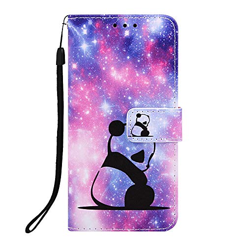 Handyhülle für Xiaomi Redmi Note 14 5G Hülle Case mit Kartenfach Geld Slot Ständer Magnet PU Ledertasche TPU Bumper Wallet Flip Tasche Schutzhülle Handytasche für Xiaomi Redmi Note 14 5G Himmel Panda von KRjcsfhy