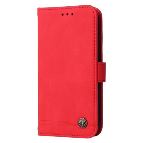 Lederhülle für Xiaomi Redmi Note 14 5G Hülle, Redmi Note 14 5G Hülle, Handyhülle Leder Flip Book Case Ständer PU Brieftasche Klapphülle Magnetisch Schutzhülle für Xiaomi Redmi Note 14 5G Cover, rot von KRjcsfhy