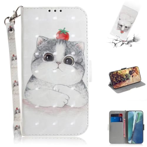 für Samsung Galaxy A06 Handyhülle Kompatibel mit Samsung Galaxy A06 Hülle Flip Lederhülle, Handyhülle Book Case PU Leder Tasche und Magnet Kartenfach Schutzhülle für Samsung Galaxy A06 Süße Katze von KRjcsfhy