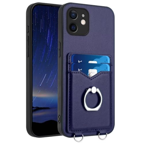 für Samsung Galaxy A15 4G Hülle Kartenfach PU Leder Ring Ständer Handyhülle Lederhülle Klapphülle Flip Cover für Samsung Galaxy A15 4G Handy Schutzhülle Brieftasche Wallet Phone Case,blau von KRjcsfhy