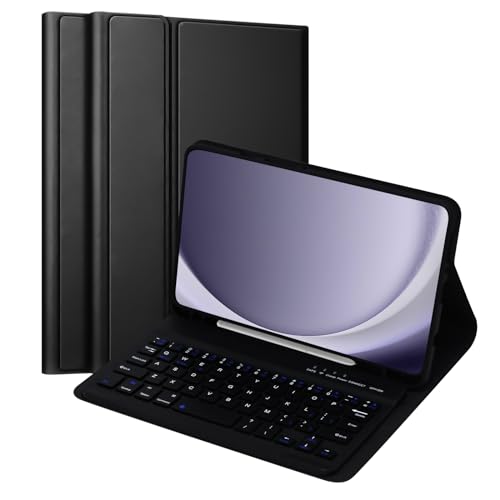 KTOITION Schutzhülle mit Tastatur für Samsung Tab A9 8,7 Zoll, Samsung A9 Tablet Tastatur, italienische Bluetooth-Tastatur, abnehmbar, für Samsung Galaxy Tab A9A9 2023 8,7 Zoll, Schwarz von KTOITION