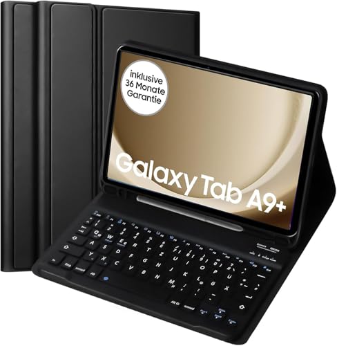 Für Samsung Tablet A9 Plus Tastatur -Für Galaxy Tab A9 Plus Hülle mit Tastatur, (Deutsches) Tastatur Magnetische Kabelloser Bluetooth Abnehmbar für Samsung Galaxy Tab А9+/A9 Plus 2023 11 Zoll, Schwarz von KTOITION