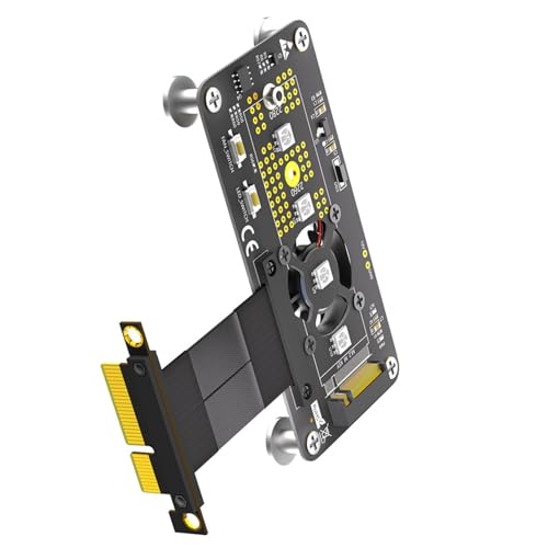 KUAIYIJU NGFFsNVME Key M HDDs auf PCIE 4 Verlängerungskabel mit Lüfter und automatischer Verfärbungs-LED von KUAIYIJU