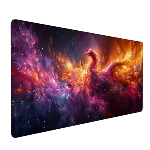 Farbig Gaming Mauspad 800x400x3mm, Schreibtischunterlage Vogel Mousepad Groß mit rutschfeste Gummibasis, Verbessert Geschwindigkeit und Präzision Desk Mat, Gaming Accessories, Geschenke 1-V-7 von KUEAJIOU