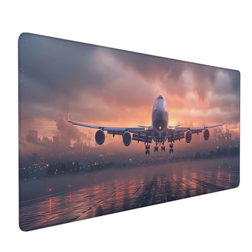 Grau Gaming Mauspad 800x300x3mm, Schreibtischunterlage Ebene Mousepad Groß mit Rutschfeste Gummibasis, Verbessert Geschwindigkeit und Präzision Desk Mat, Gaming Accessories, Geschenke für Männer 5-7-6 von KUEAJIOU