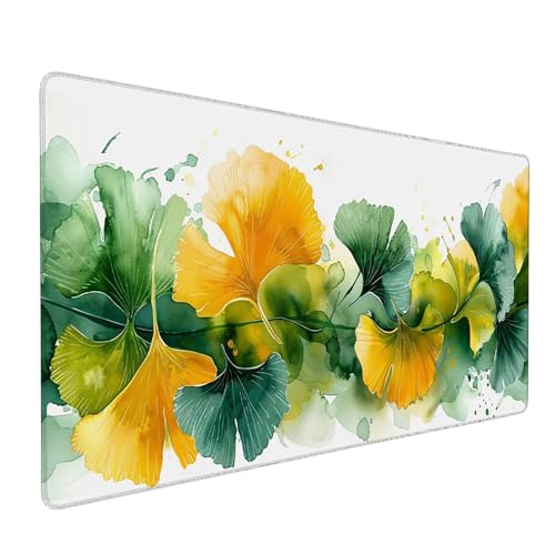 GrüN Gaming Mauspad 1000x500x3mm, Mousepad Blume, Groß Schreibtischunterlage mit rutschfeste Gummibasis, Desk Mat Verbessert Geschwindigkeit und Präzision, Gaming Accessories, Geschenke P-7-1 von KUEAJIOU