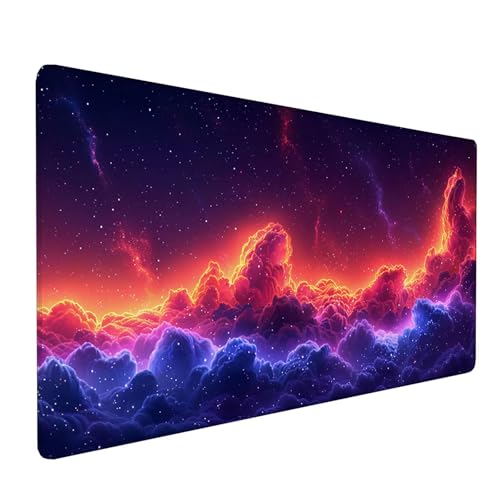 Lila Gaming Mauspad 1200x600x3mm, Schreibtischunterlage Wolke Mousepad Groß mit rutschfeste Gummibasis, Verbessert Geschwindigkeit und Präzision Desk Mat, Gaming Accessories, Geschenke S-B-9 von KUEAJIOU