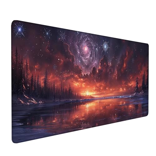 Rot Gaming Mauspad 700x300x3mm, Mousepad Sunset, Groß Schreibtischunterlage mit rutschfeste Gummibasis, Desk Mat Verbessert Geschwindigkeit und Präzision, Pc Gaming Accessories, Geschenke J-9-3 von KUEAJIOU