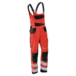 KÜBLER® unisex Warnschutz-Latzhose REFLECTIQ rot, schwarz Größe 24 von KÜBLER®