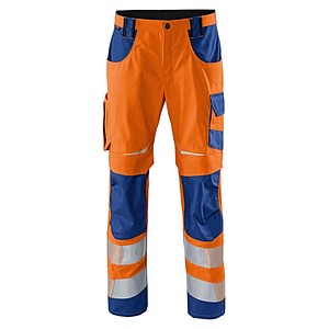 KÜBLER® unisex Warnschutzhose REFLECTIQ orange, kornblau Größe 106 von KÜBLER®