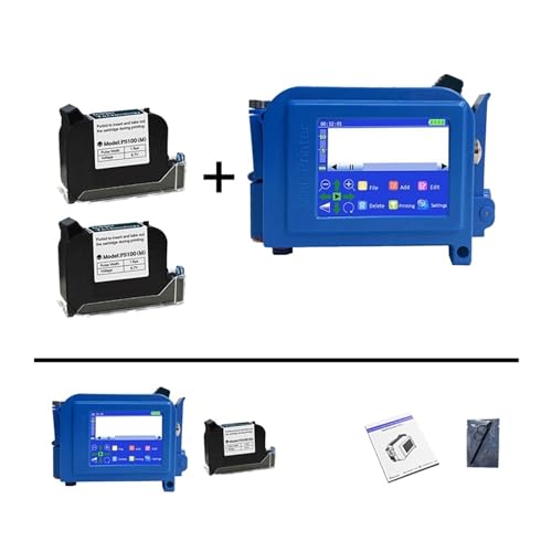 KUMIAN Handdrucker, Tragbarer Mini-Drucker PC11Plus 12,7/25,4 mm, Ablaufdatum mit 2D-Streifenlos-Logo, Etiketten for tragbare Tintenstrahldrucker,Text auf jeder Oberfläche(with 2 inks-12.7mm) von KUMIAN