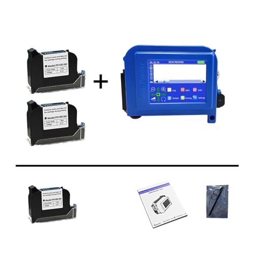 KUMIAN Handdrucker, Tragbarer Mini-Drucker PC11Plus 12,7/25,4 mm, Ablaufdatum mit 2D-Streifenlos-Logo, Etiketten for tragbare Tintenstrahldrucker,Text auf jeder Oberfläche(with 2 inks-25.4mm) von KUMIAN