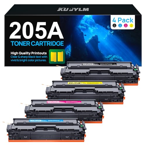 KUPYLM 205A CF530A Toner mit Chip kompatibel für HP 205A CF530A CF531A CF532A CF533A für HP Color Laserjet Pro MFP M180n M180nw M180fw M181n M181fw, M154a M154nw (Schwarz Cyan Magenta Gelb, 4-Pack ) von KUPYLM